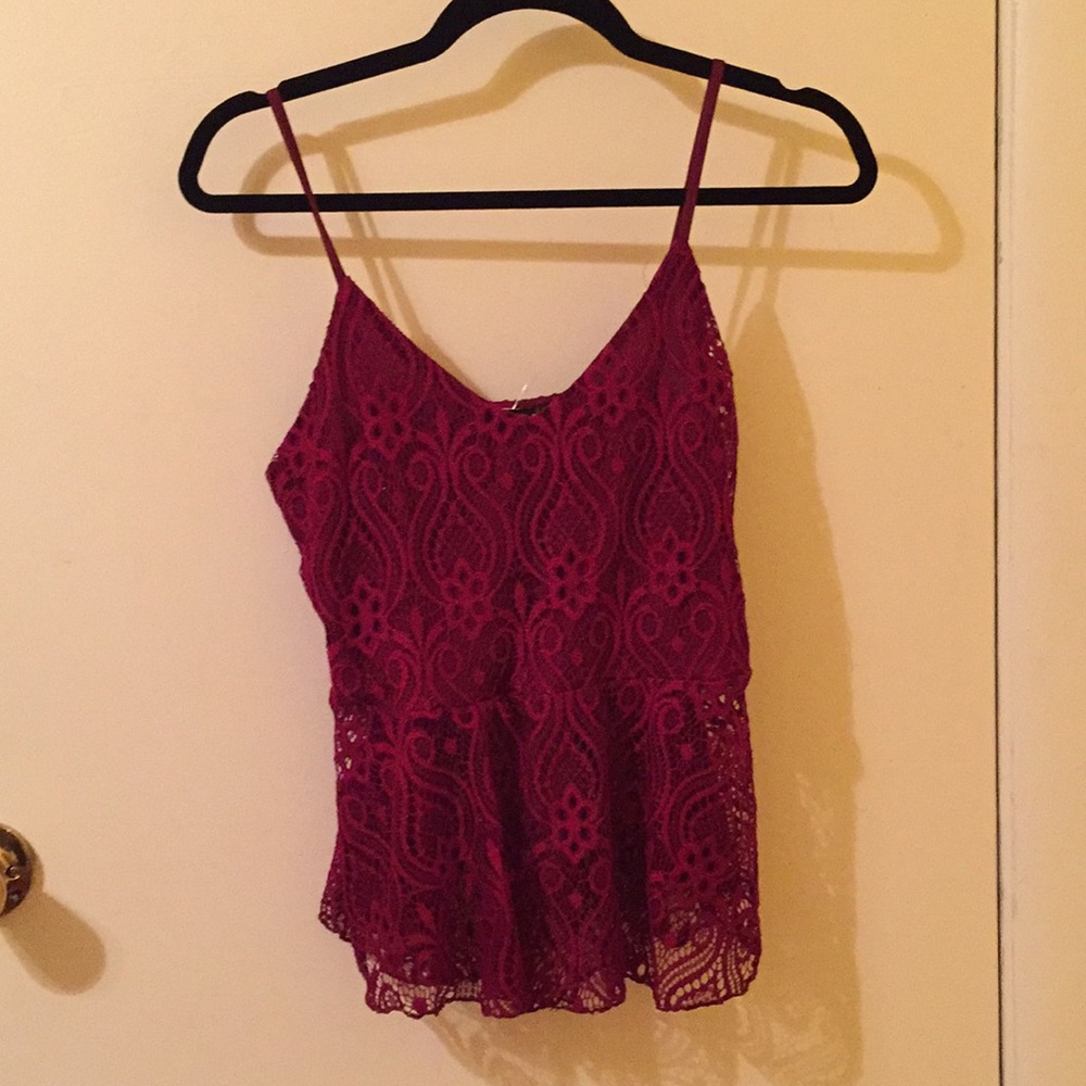 Lace peplum top